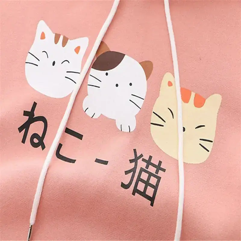 Graphic Japanese Cat Ear Hoodie - CatX Fiesta