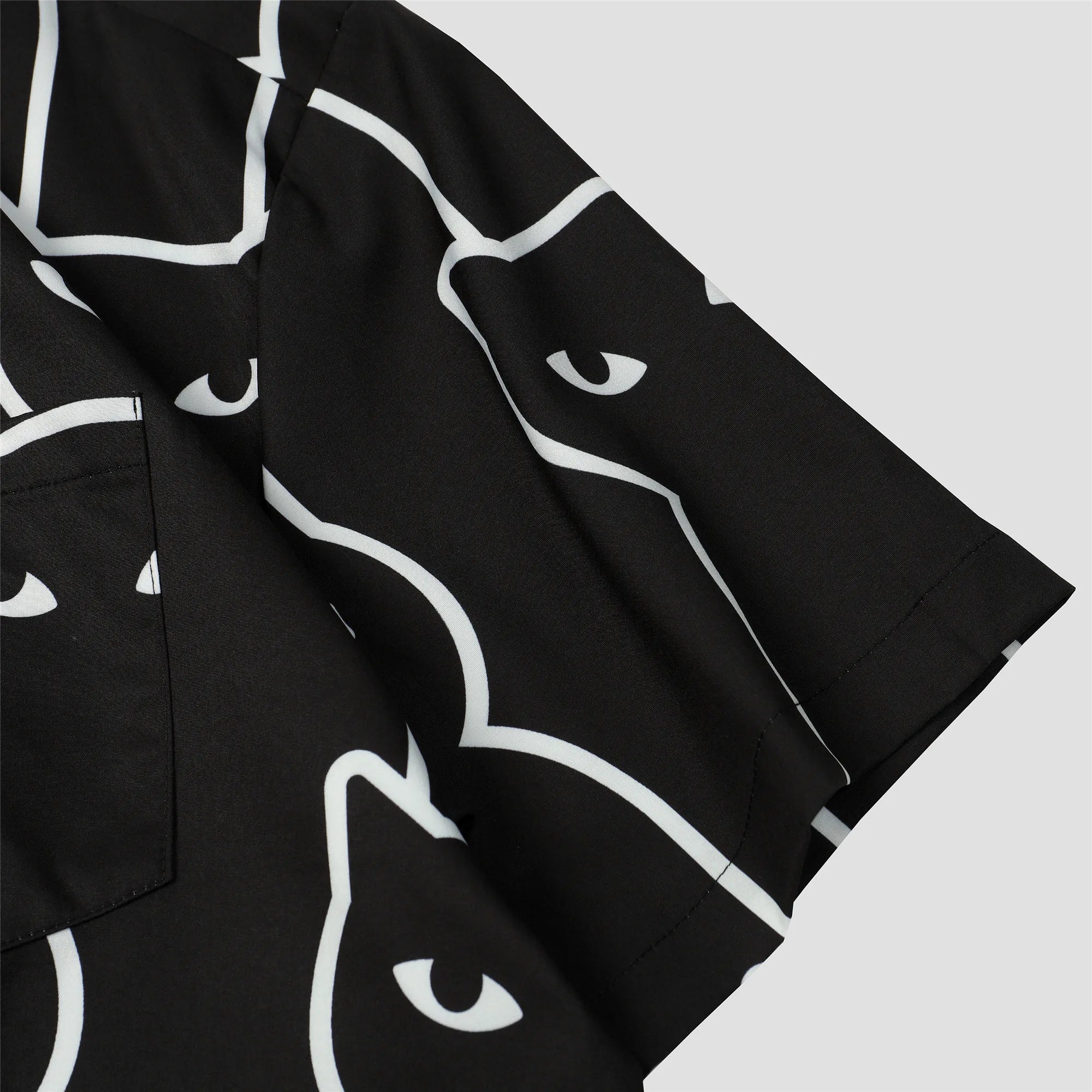 Black Cat Button Up Shirt - CatX Fiesta