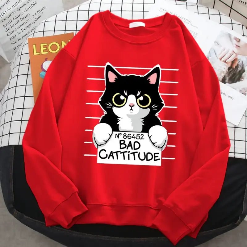 &quot;Cattitude&quot; Fleece Sweatshirts - CatX Fiesta