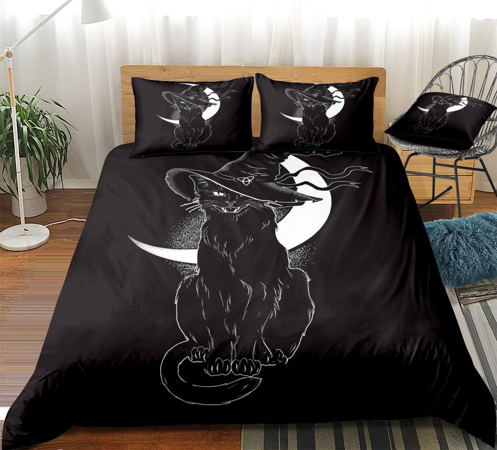 Black Cat Moon Bedding Cover Set - Loli The Cat
