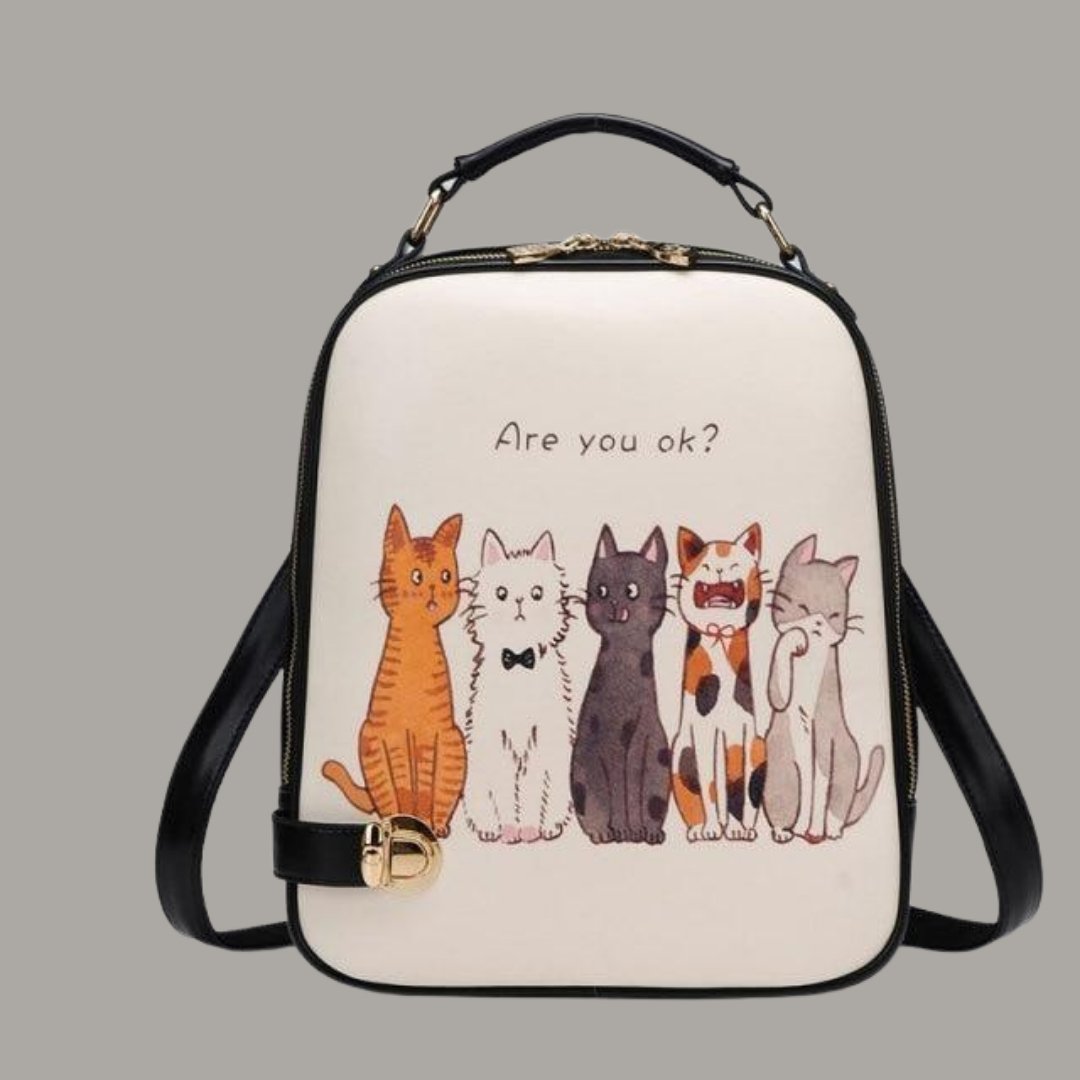 Cat Leather Kawaii School Bag - CatX Fiesta