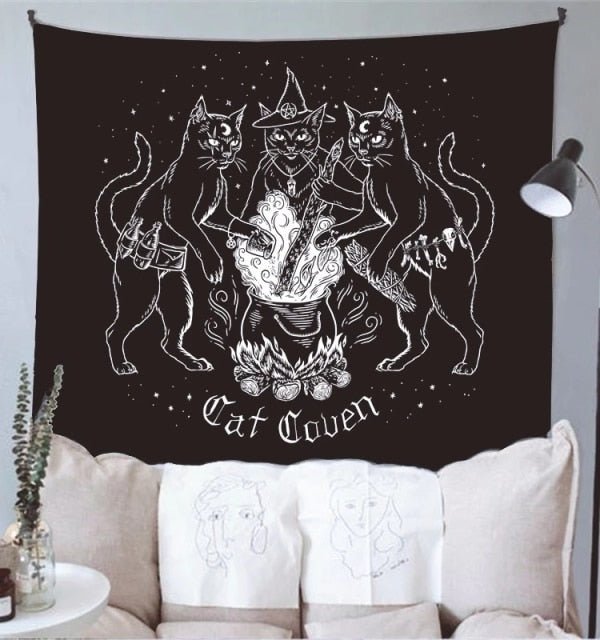 Cat Mysterious Witchcraft Tapestry - CatX Fiesta