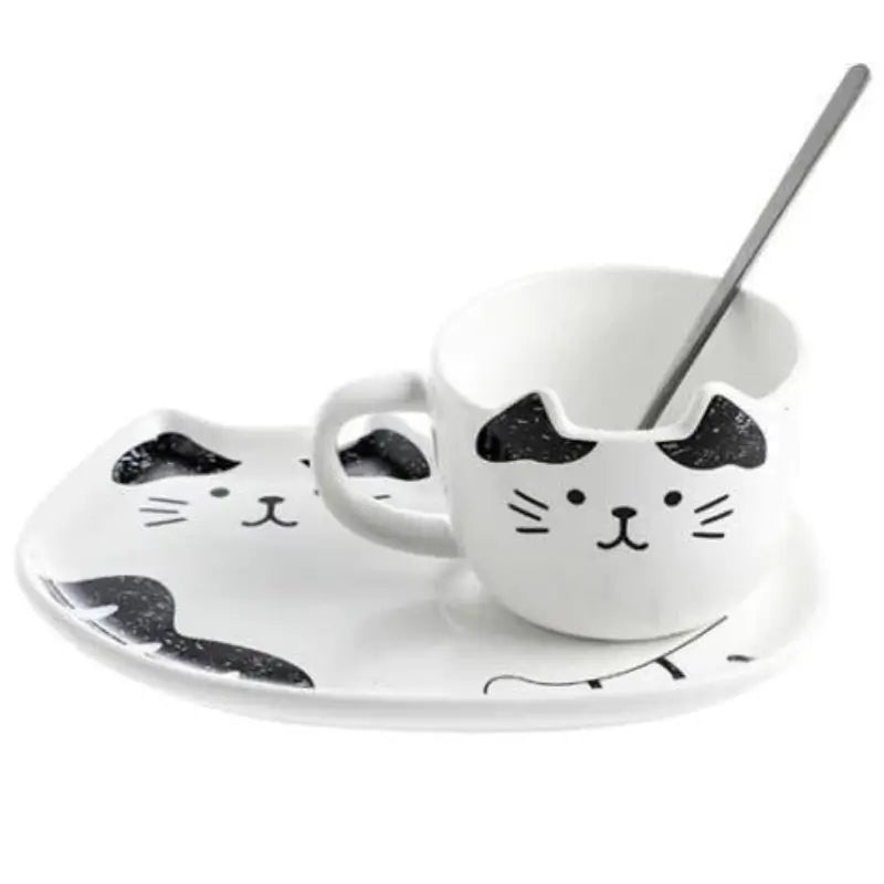 Coffee Cat Ceramics Mug w/ Tray - CatX Fiesta