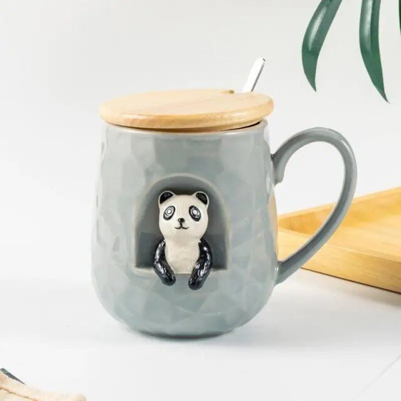 Cute Animals Relief Ceramics Mug - Loli The Cat