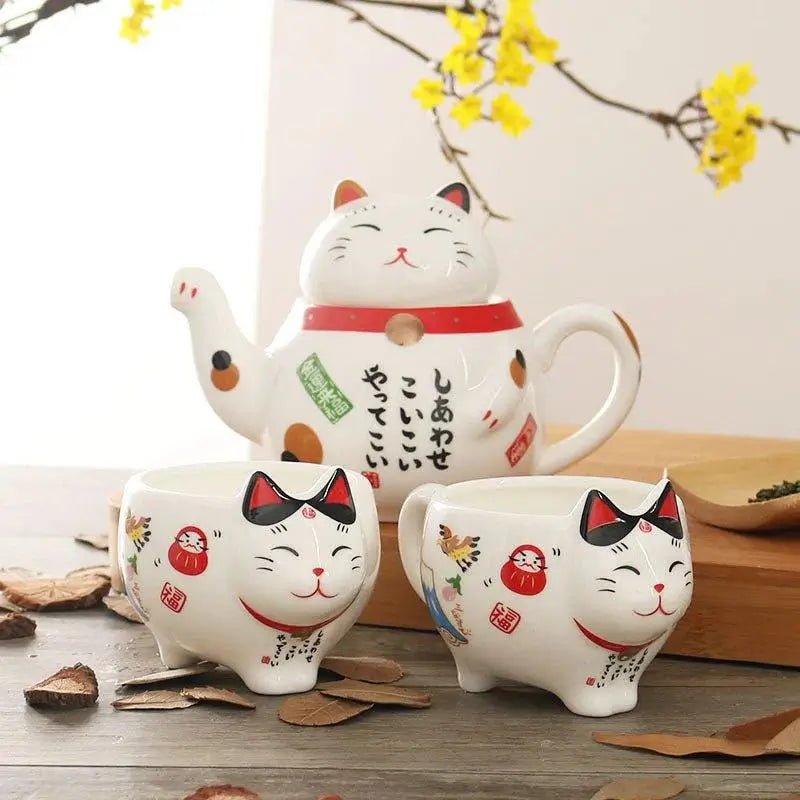Cute Japanese Lucky Cat Tea Set - CatX Fiesta