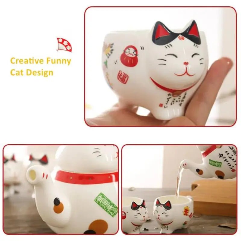 Cute Japanese Lucky Cat Tea Set - CatX Fiesta