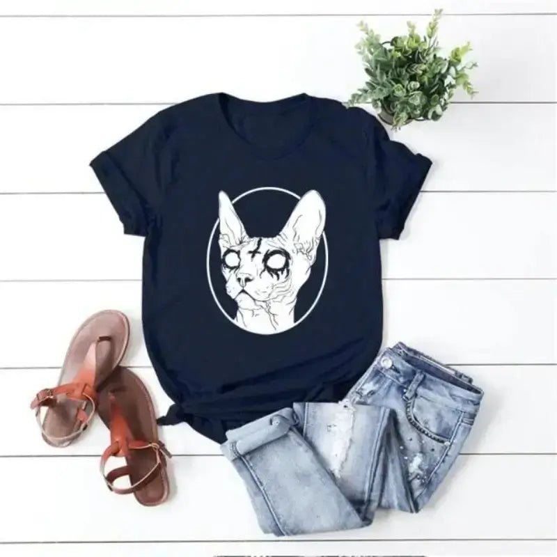 Death Metal Sphynx Cat T-Shirt - CatX Fiesta