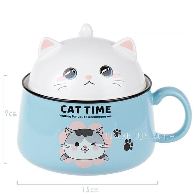 High Capacity Cat Ceramics Noodle Bowl - CatX Fiesta