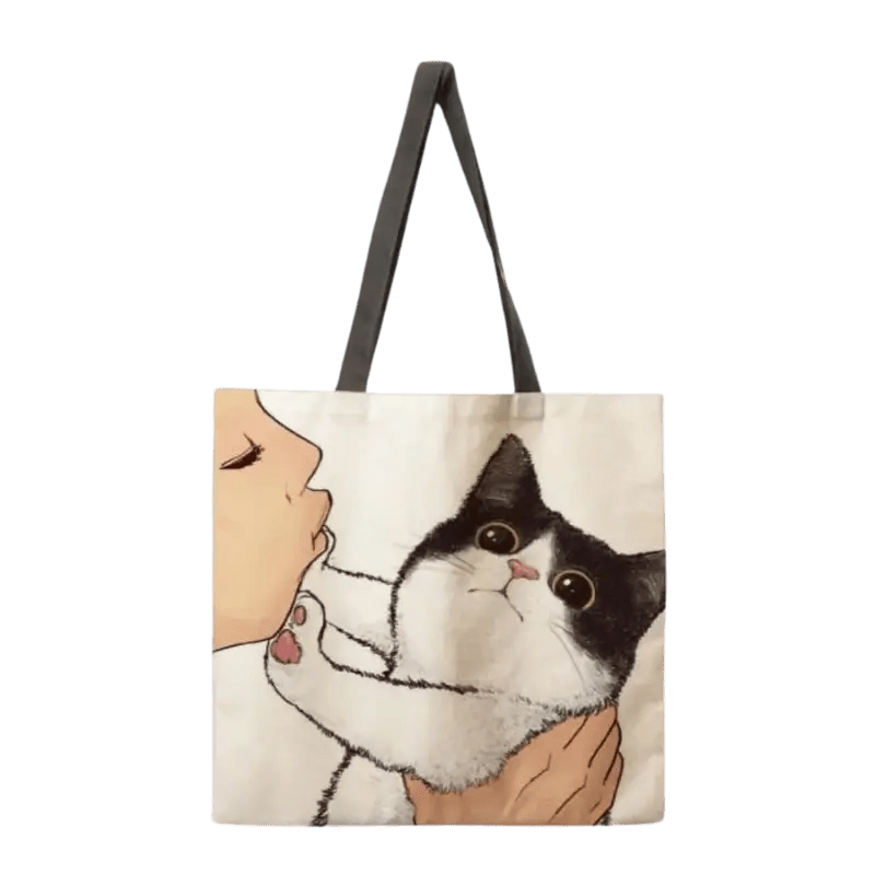 Kissing Cat Casual Tote Bag - CatX Fiesta