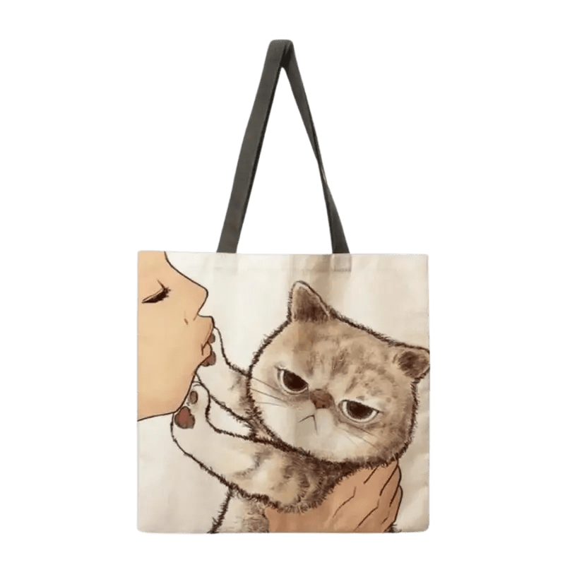 Kissing Cat Casual Tote Bag - CatX Fiesta