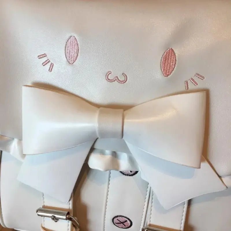 Lolita Kawaii Embroidered Cat Bow Backpack - CatX Fiesta