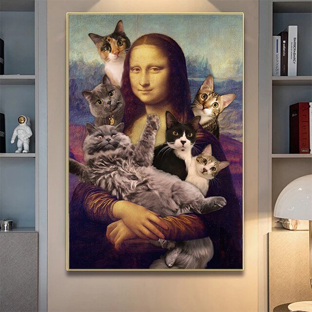 Smiling Mona Lisa Cat Canvas - CatX Fiesta