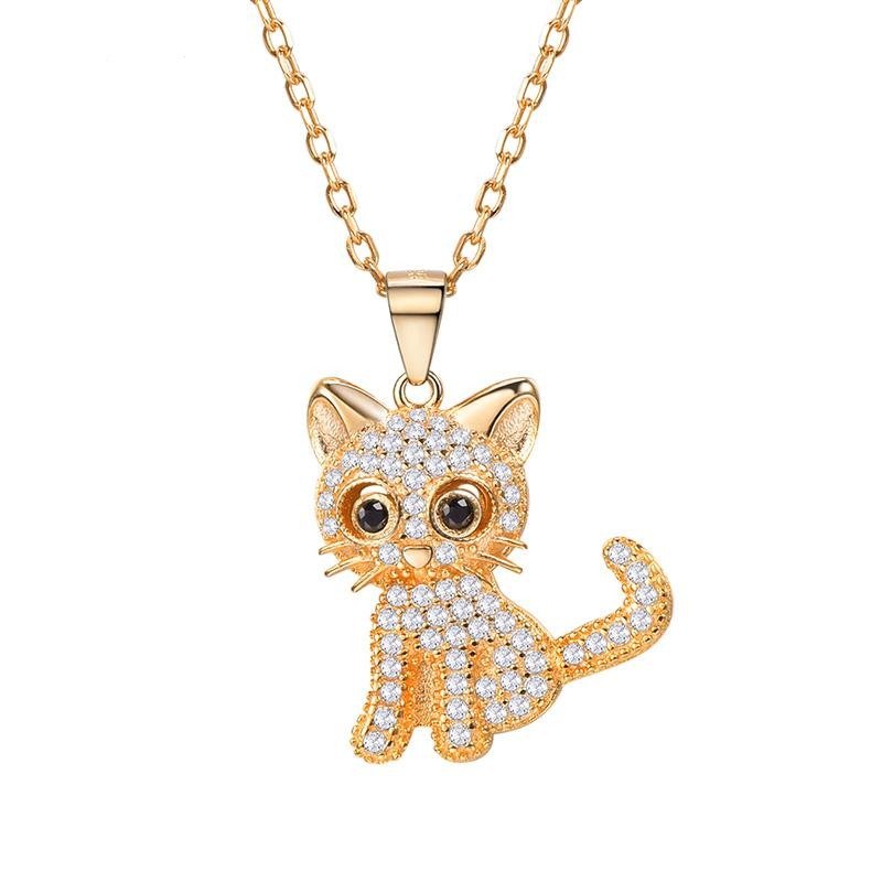 Crystal Kitty Cat Pendant Necklace - CatX Fiesta
