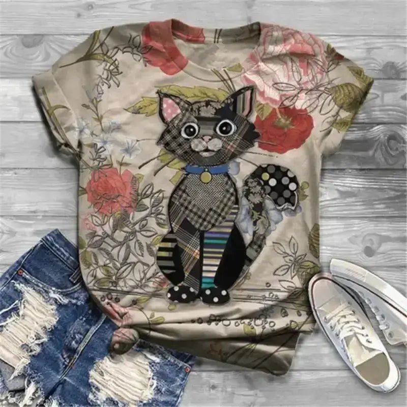 T Shirt Cats Print - CatX Fiesta