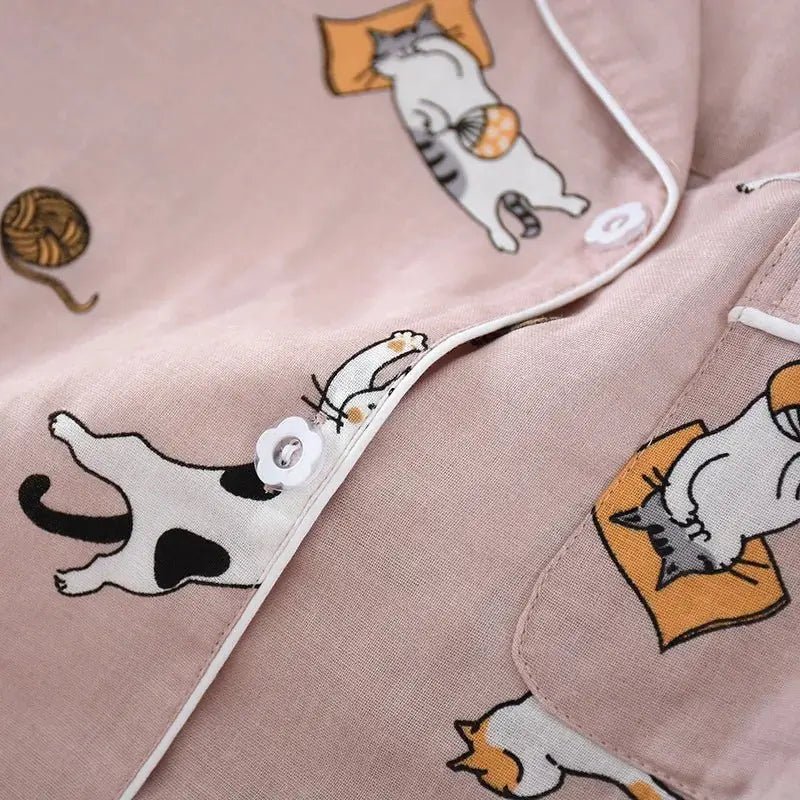 Women's Cat Pajama Set Nightsuit - CatX Fiesta